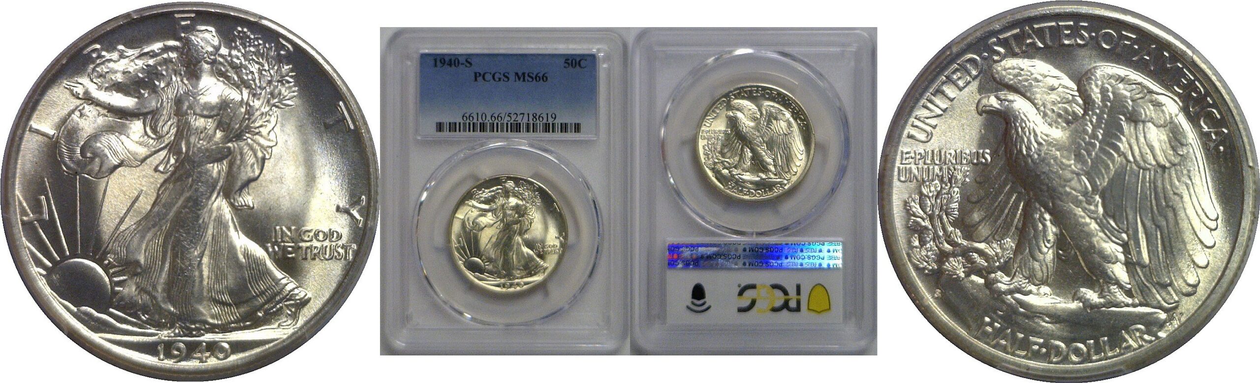 1940-S Walking Liberty Half Dollar    PCGS MS-66