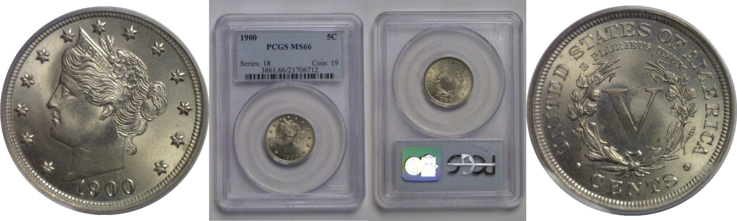 1900 Liberty Nickel   PCGS MS-66