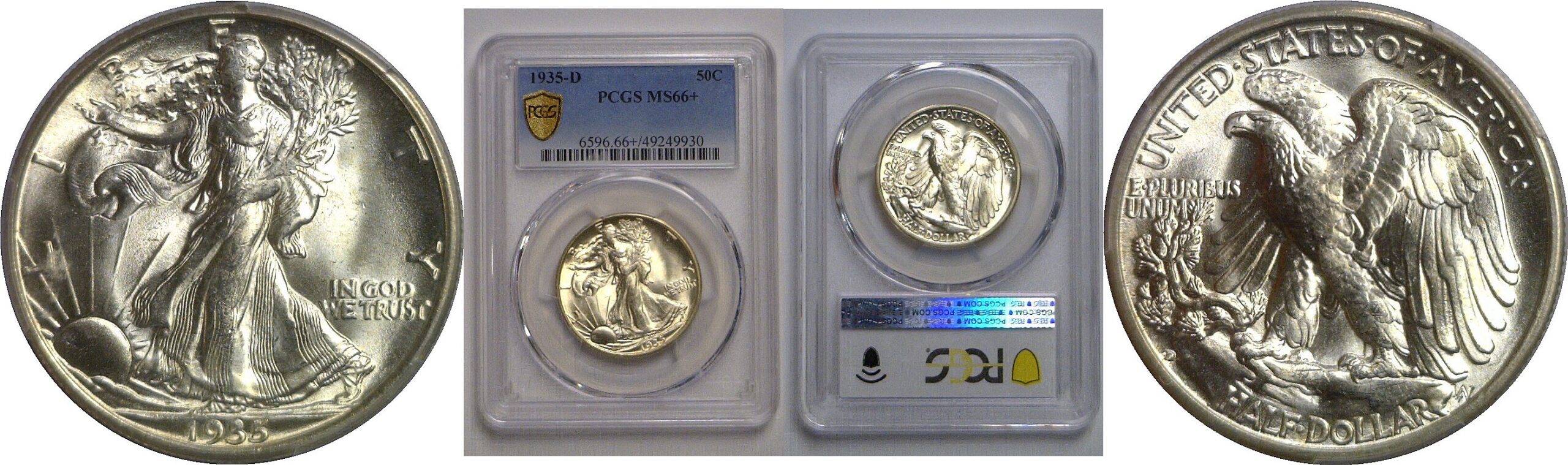 1935-D Walking Liberty Half Dollar   PCGS MS-66+