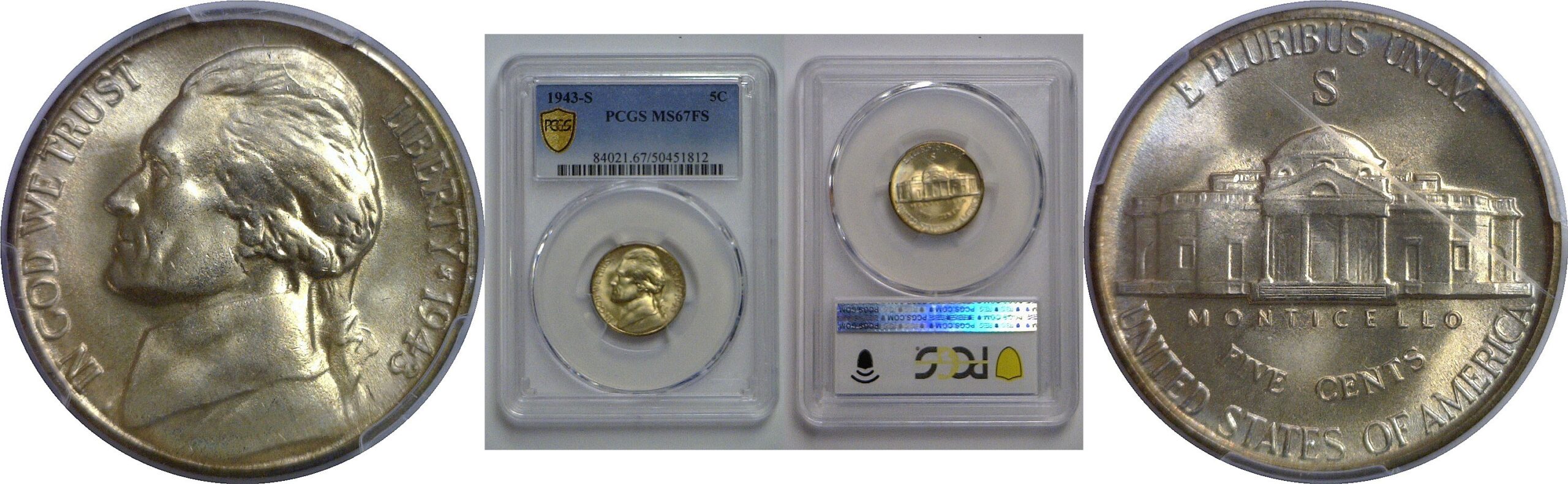 1943-S Jefferson Nickel   PCGS MS-67 FS