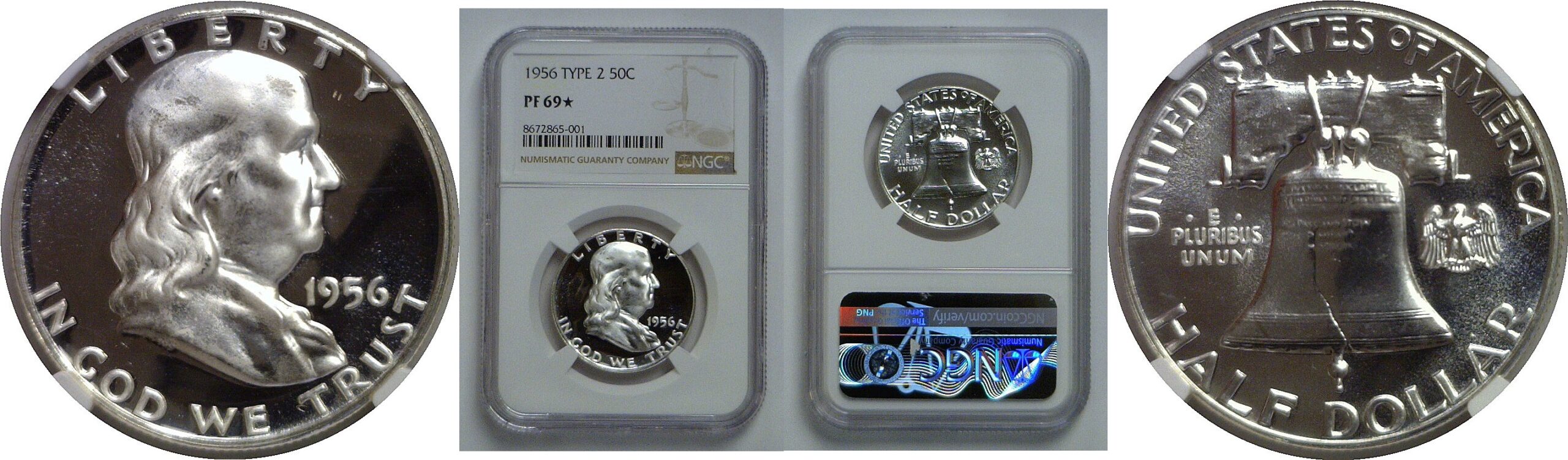 1956 T-2  Franklin Half Dollar   NGC PF-69 Star