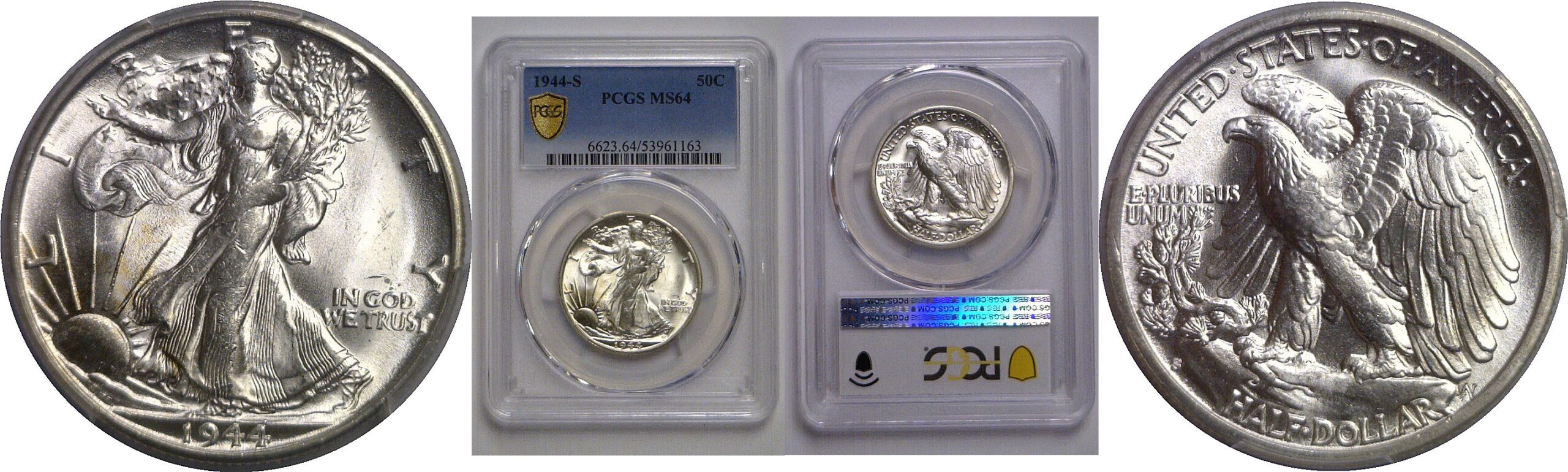 1944-S Walking Liberty Half Dollar   PCGS MS-64