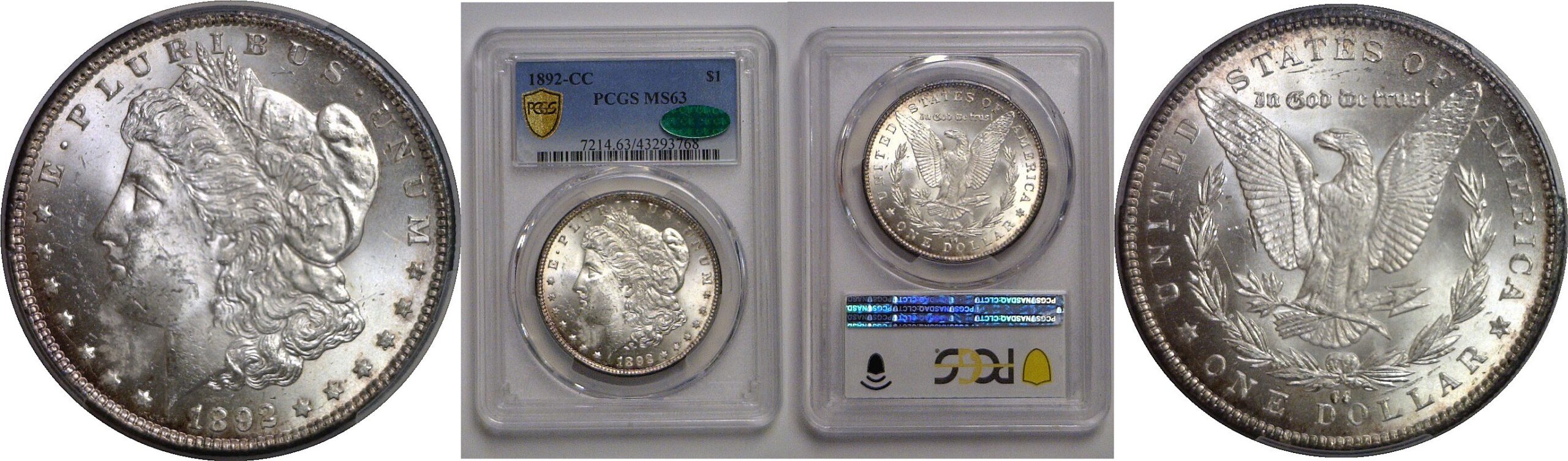 1892-CC Morgan Dollar   PCGS MS-63  CAC