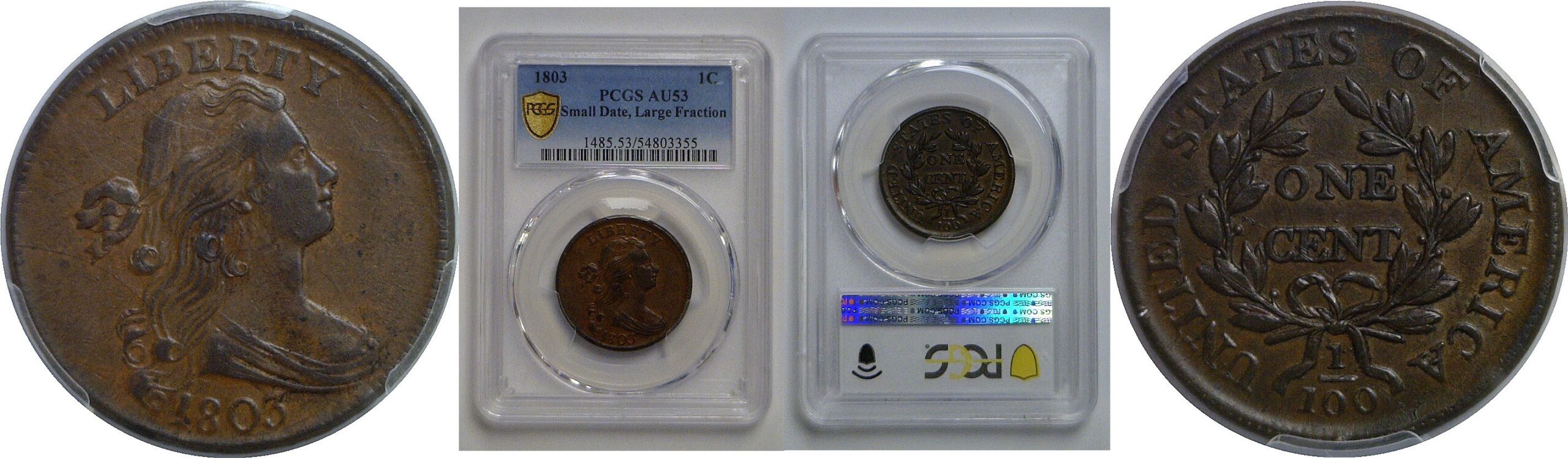 1803 Large Cent    PCGS AU-53