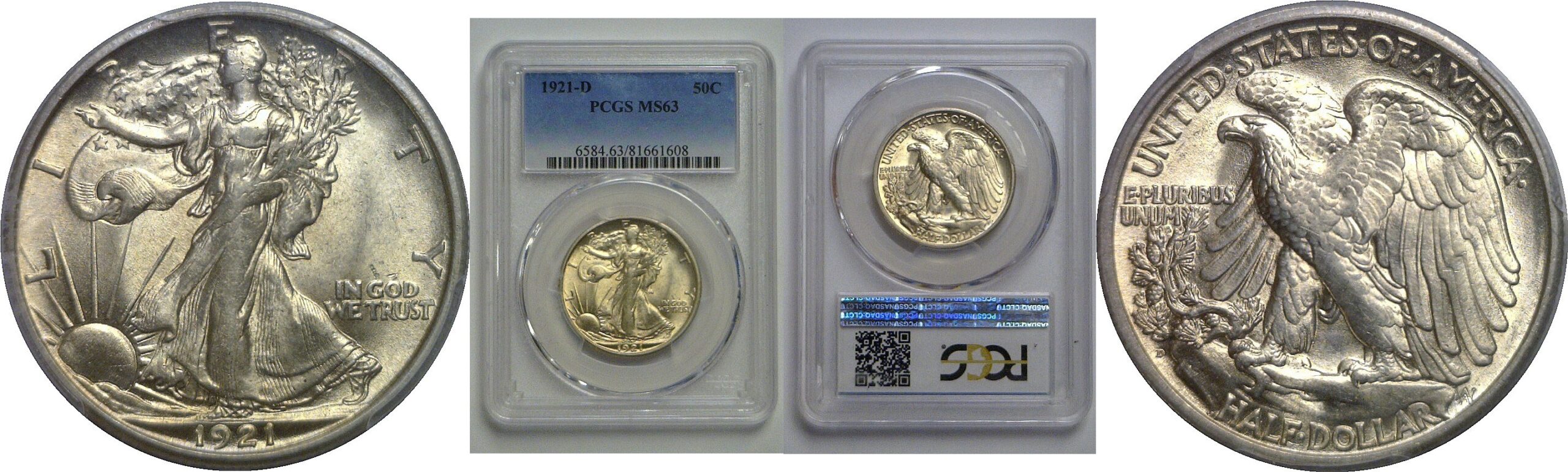 1921-D Walking Liberty Half Dollar   PCGS MS-63