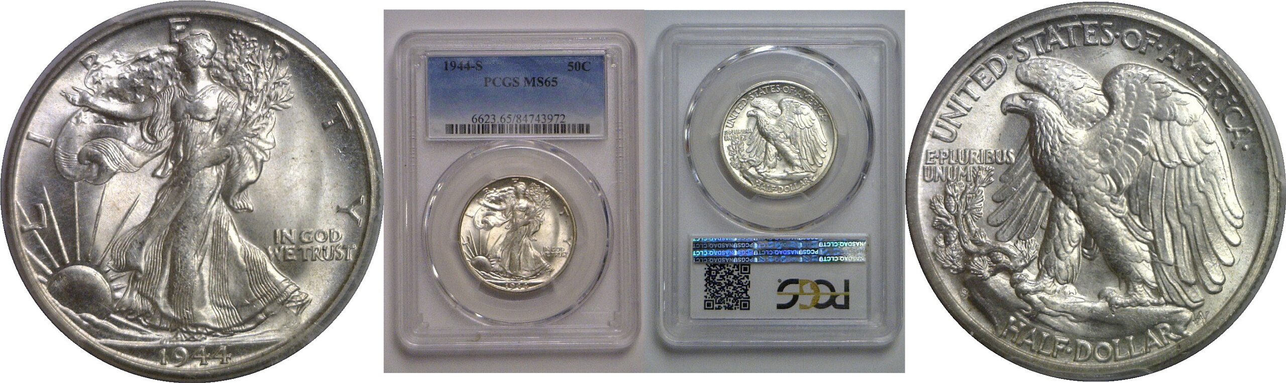1944-S Walking Liberty Half Dollar   PCGS MS-65