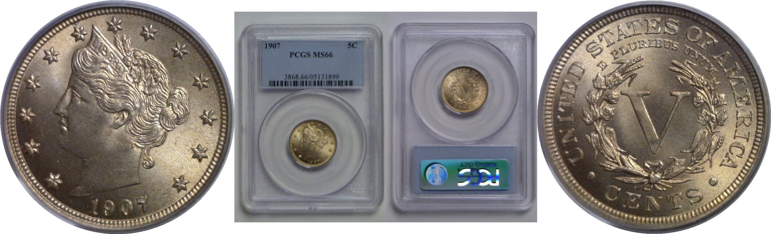 1907 Liberty Nickel   PCGS MS-66