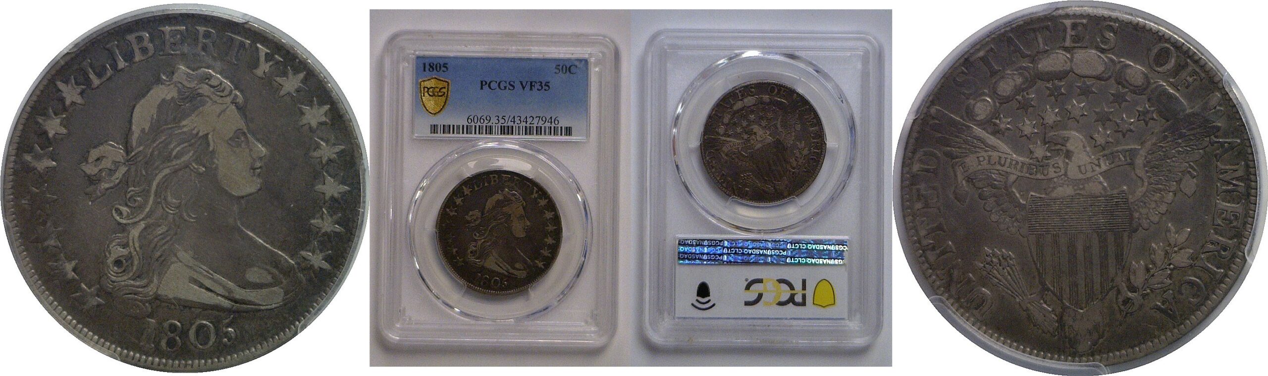 1805 Bust Half Dollar    PCGS VF-35