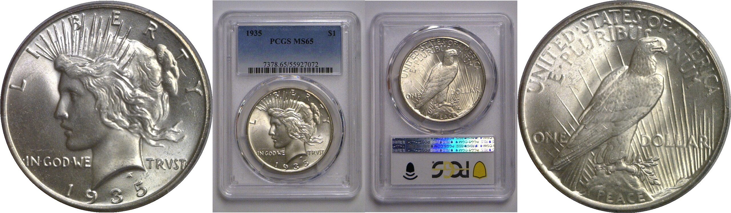 1935 Peace Dollar   PCGS MS-65