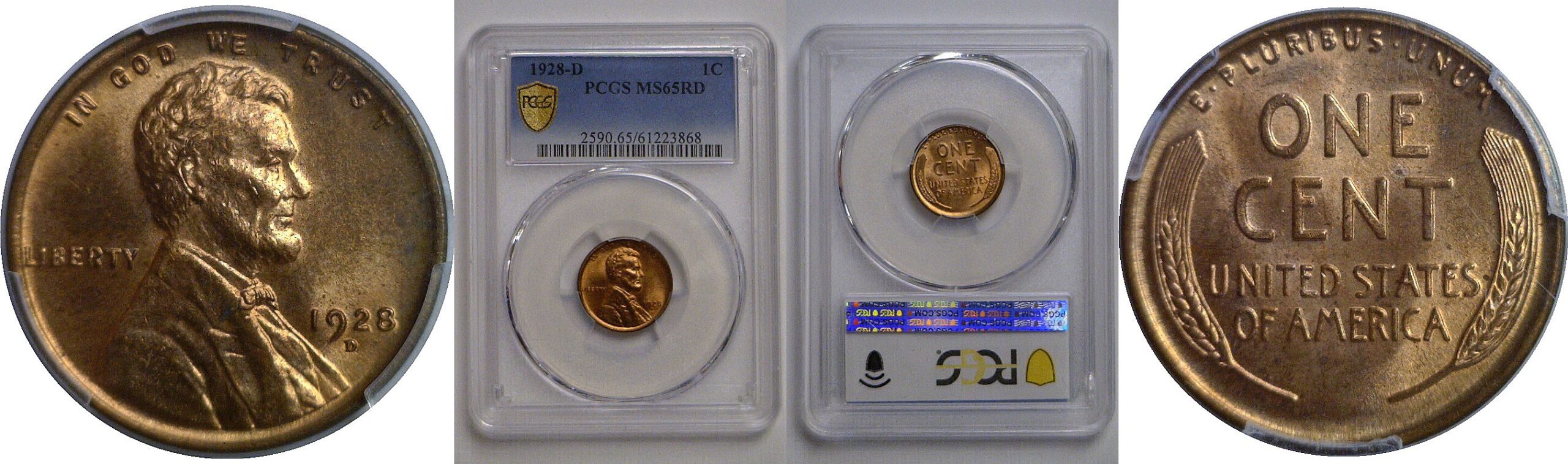 1928-D Lincoln Cent   PCGS MS-65 RD