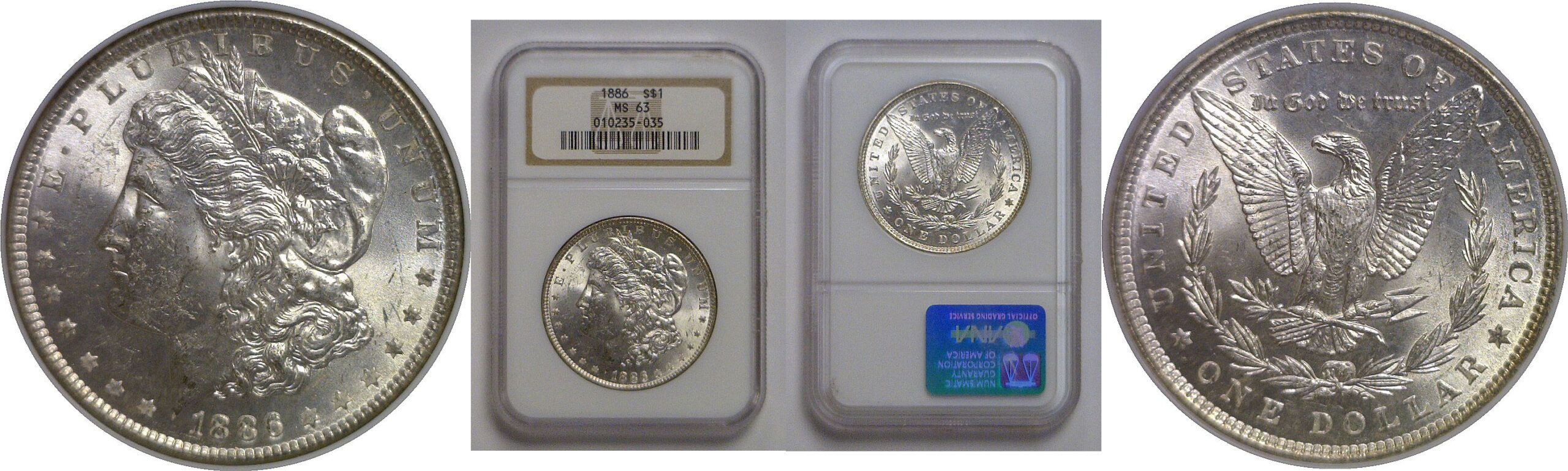 1886 Morgan Dollar   NGC MS-63