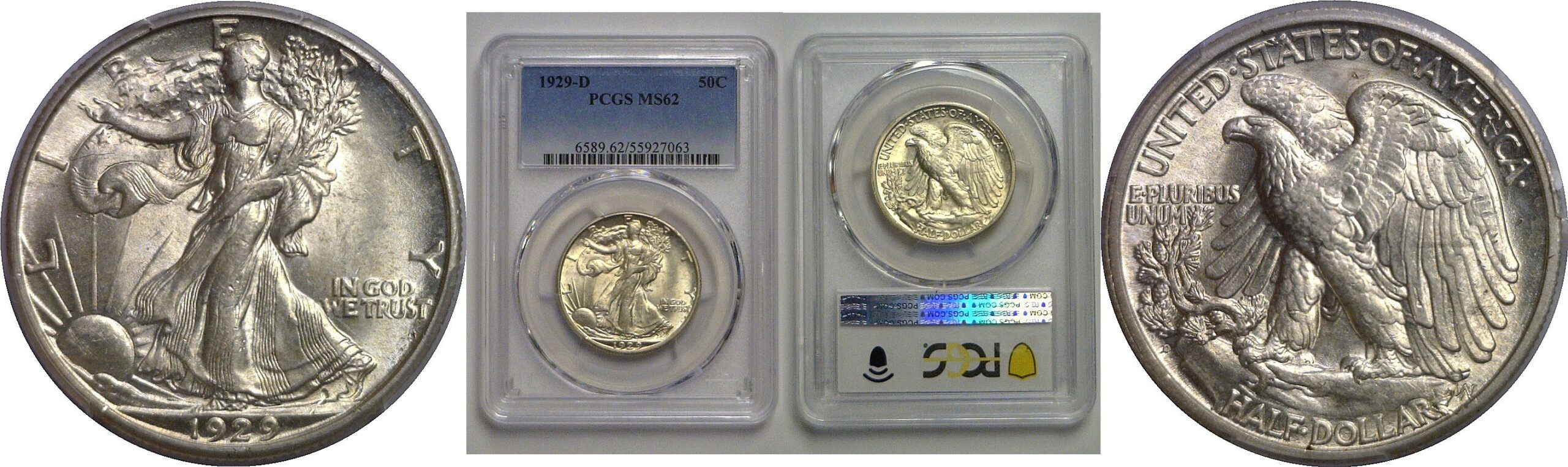 1929-D Walking Liberty Half Dollar   PCGS MS-62