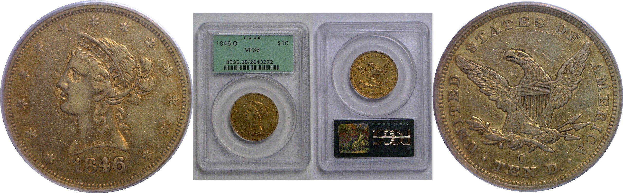1846-O $10 Liberty   PCGS VF-35