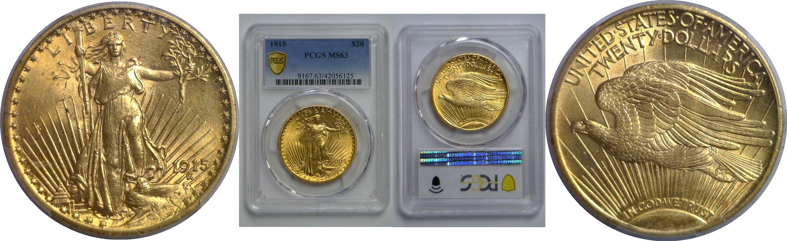 1915 $20 St. Gaudens   PCGS MS-63