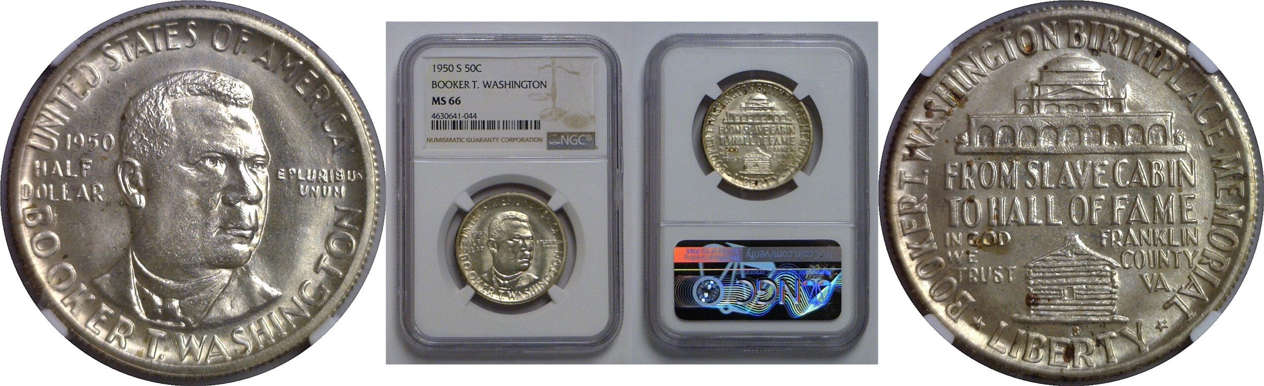 1950-S Booker T Washington Commemorative Half Dollar   NGC MS-66