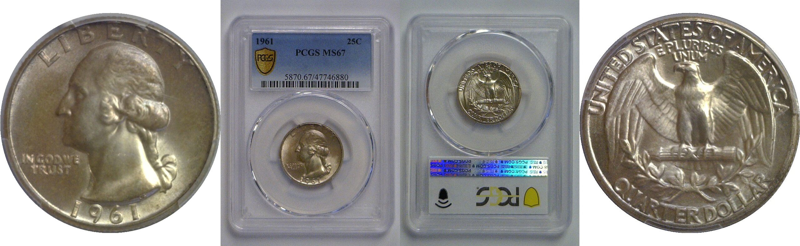 1961 Washington Quarter    PCGS MS-67