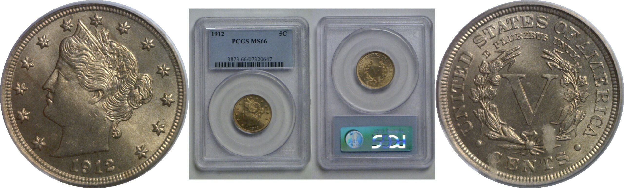1912 Liberty Nickel   PCGS MS-66