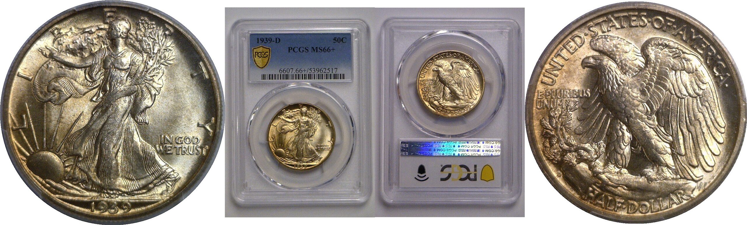 1939-D Walking Liberty Half Dollar   PCGS MS-66+