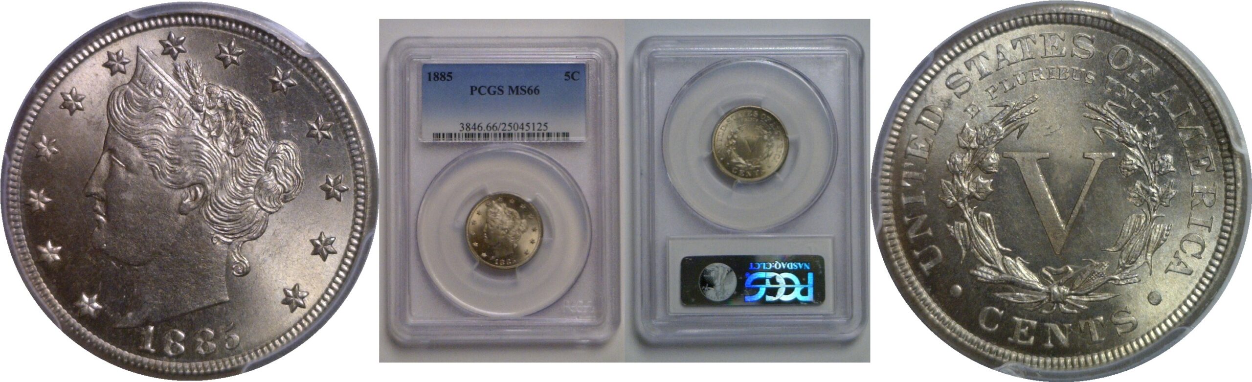 1885 Liberty Nickel   PCGS MS-66