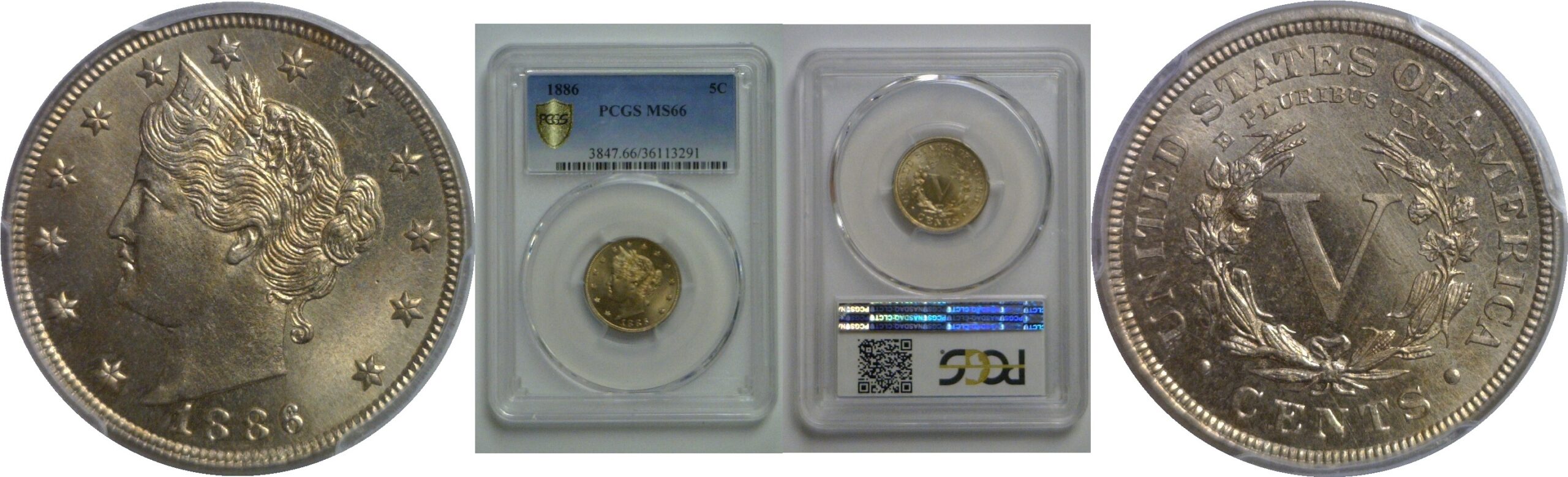 1886 Liberty Nickel   PCGS MS-66
