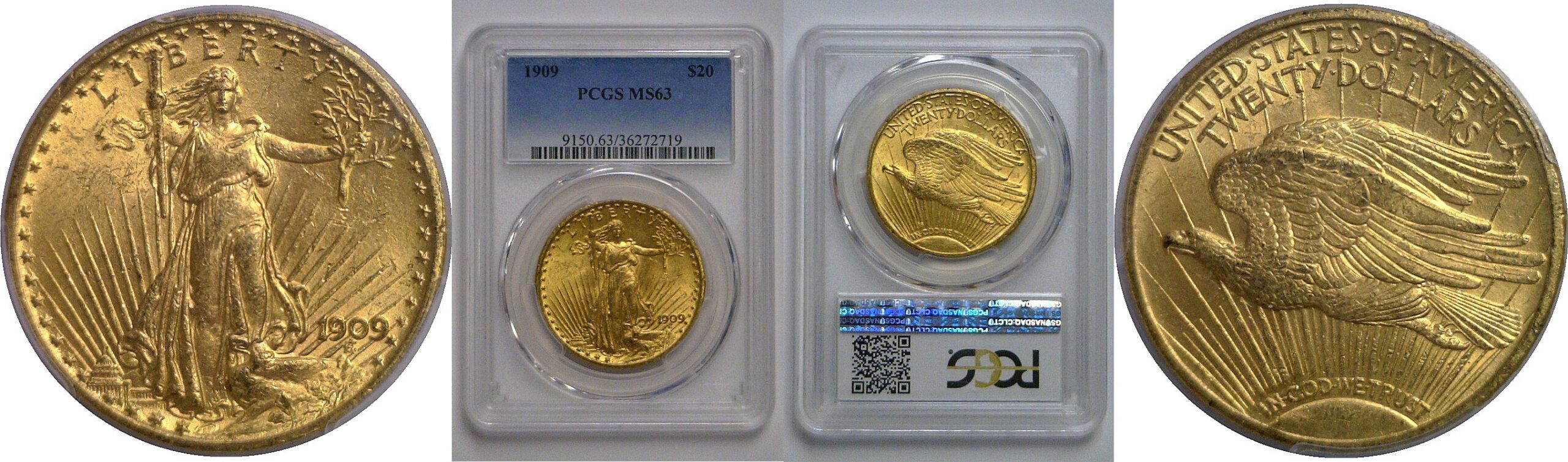 1909 $20 St. Gaudens   PCGS MS-63