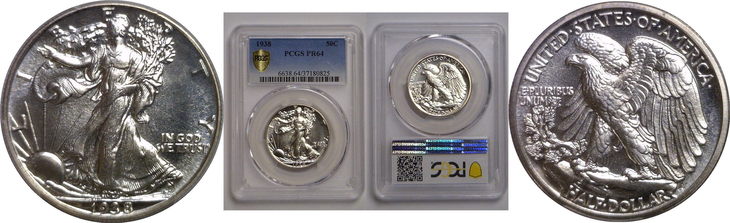 1938 Walking Liberty Half Dollar   PCGS PR-64