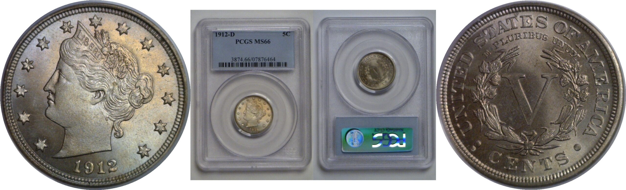1912-D Liberty Nickel   PCGS MS-66
