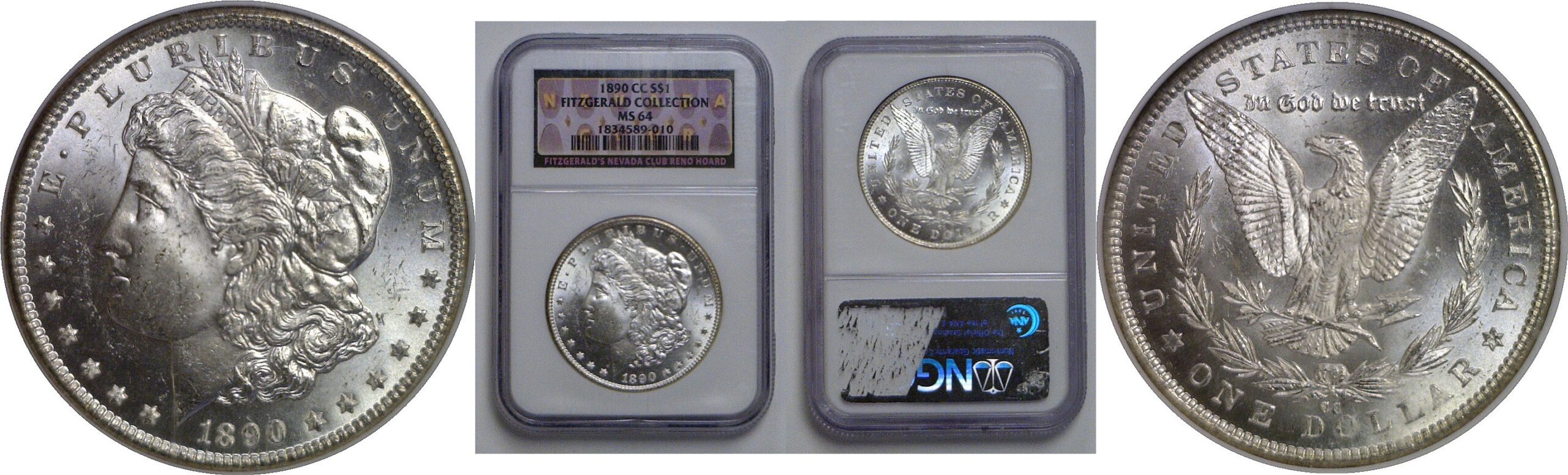 1890-CC Morgan Dollar   NGC MS-64