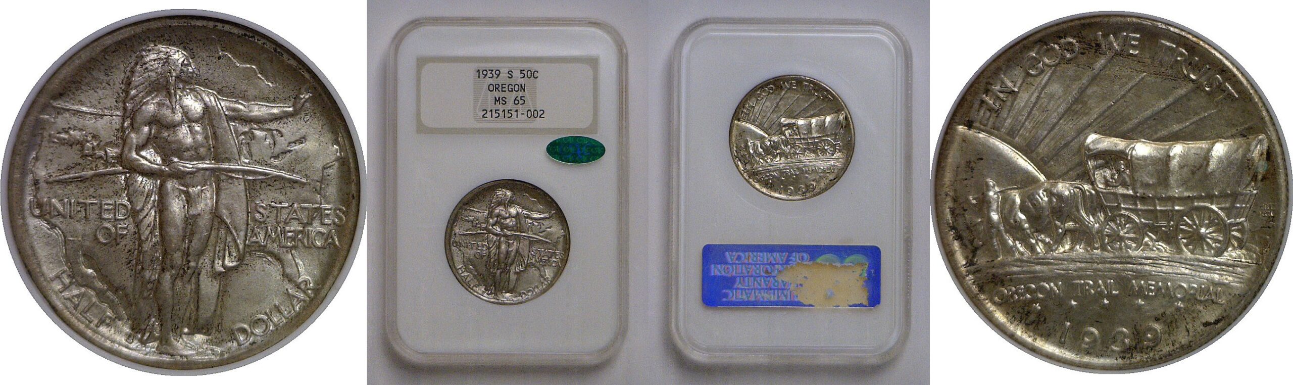 1939-S Oregon Trail Commemorative Half Dollar   NGC MS-65 CAC