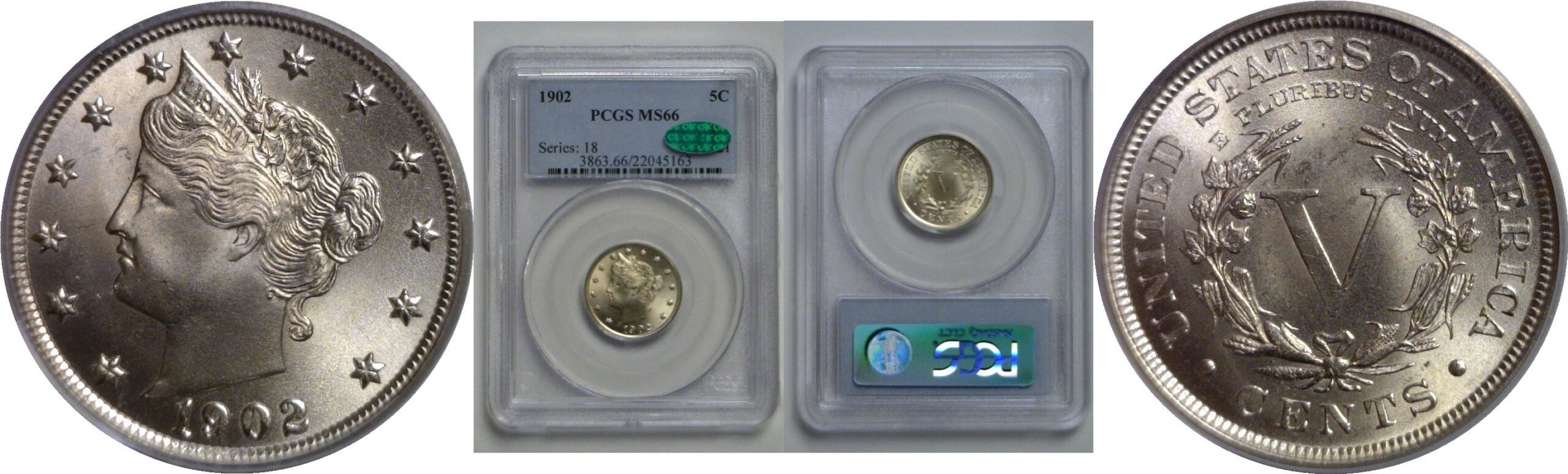 1902 Liberty Nickel   PCGS MS-66  CAC