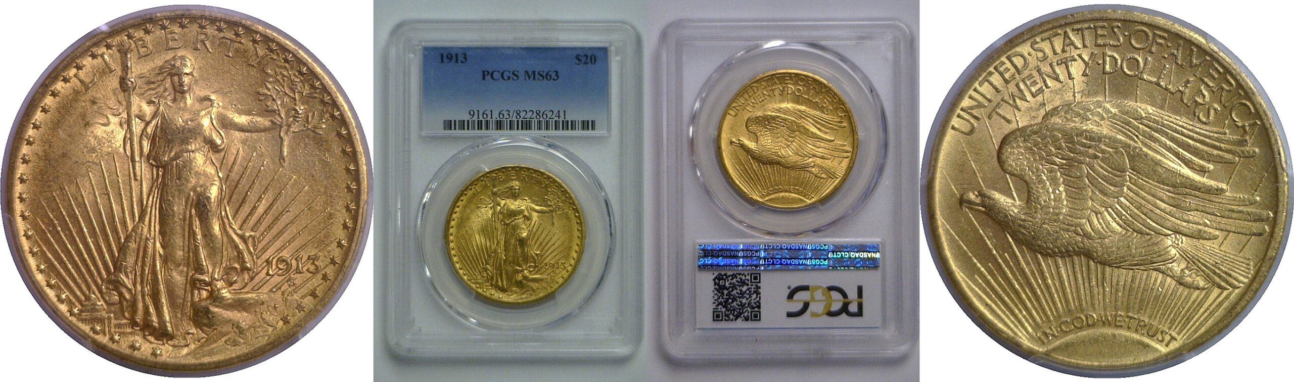 1913 $20 St. Gaudens   PCGS MS-63