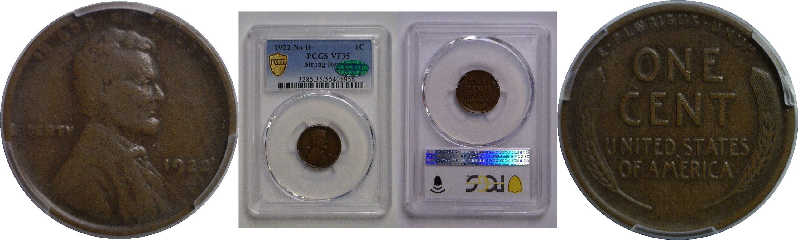 1922 No D  Lincoln Cent    PCGS VF-35  CAC