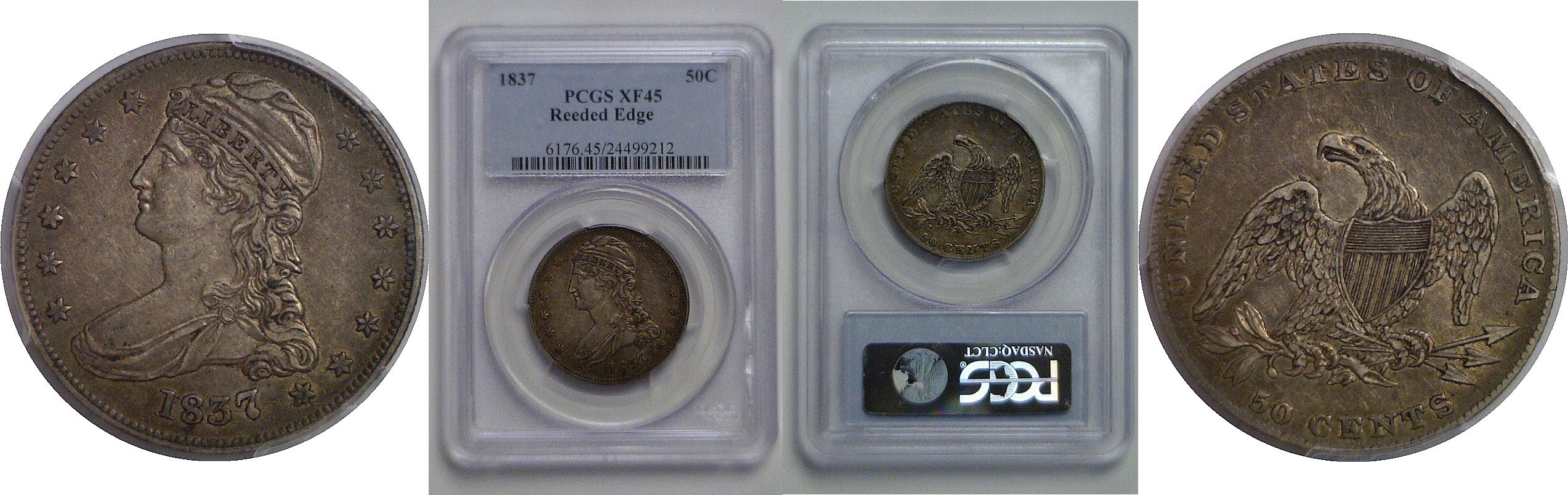 1837 Bust Half Dollar   PCGS XF-45