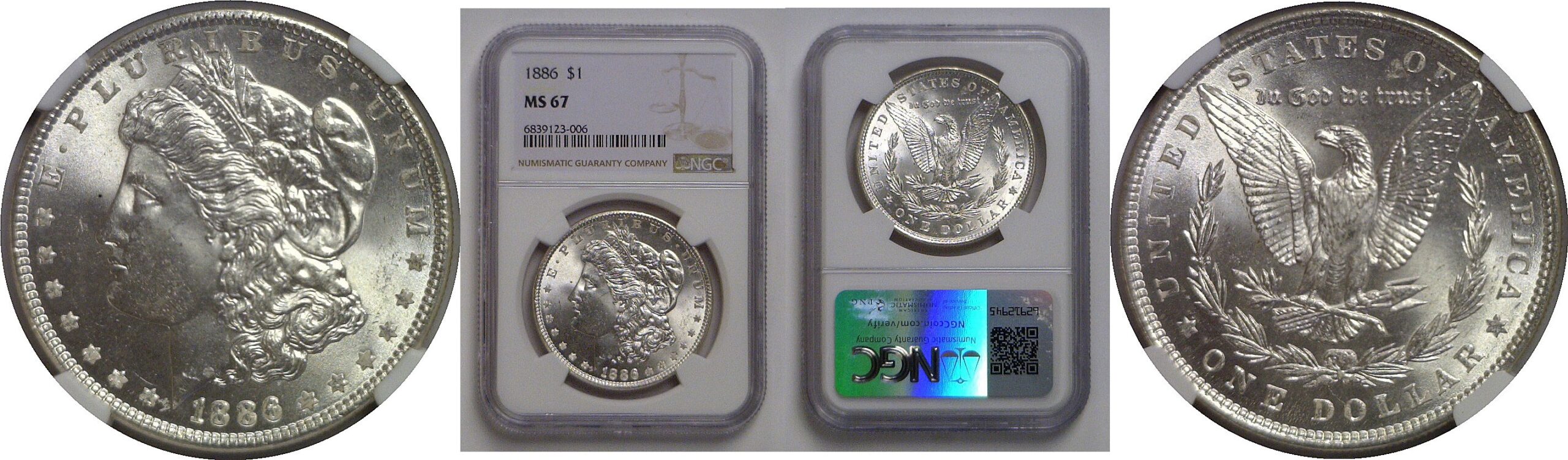 1886 Morgan Dollar  -  NGC MS-67