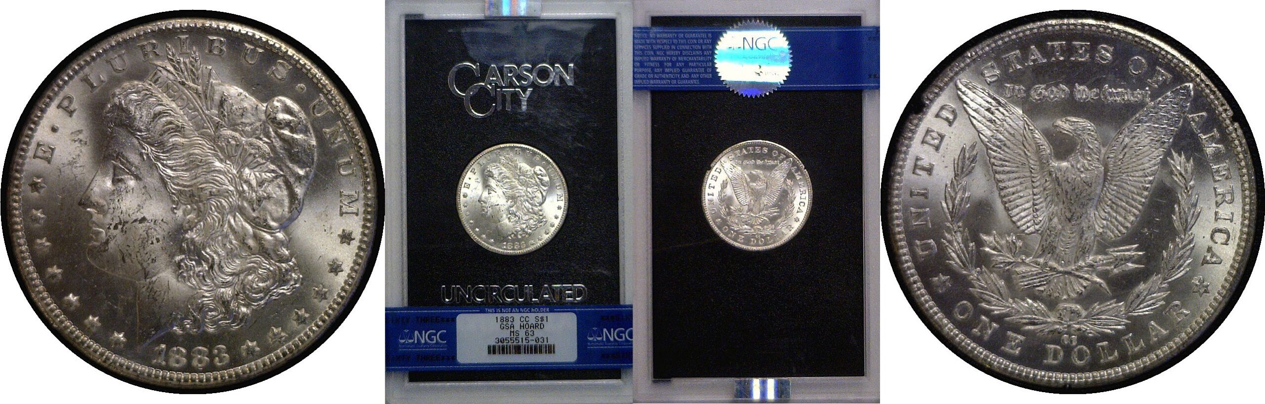 1883-CC Morgan Dollar   NGC MS-63  GSA Plastic