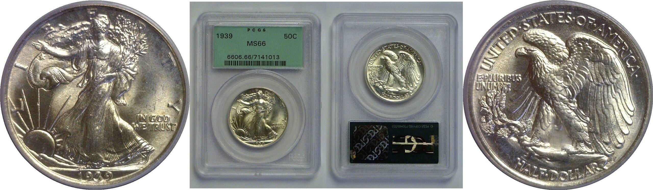 1939 Walking Liberty Half Dollar   PCGS MS-66