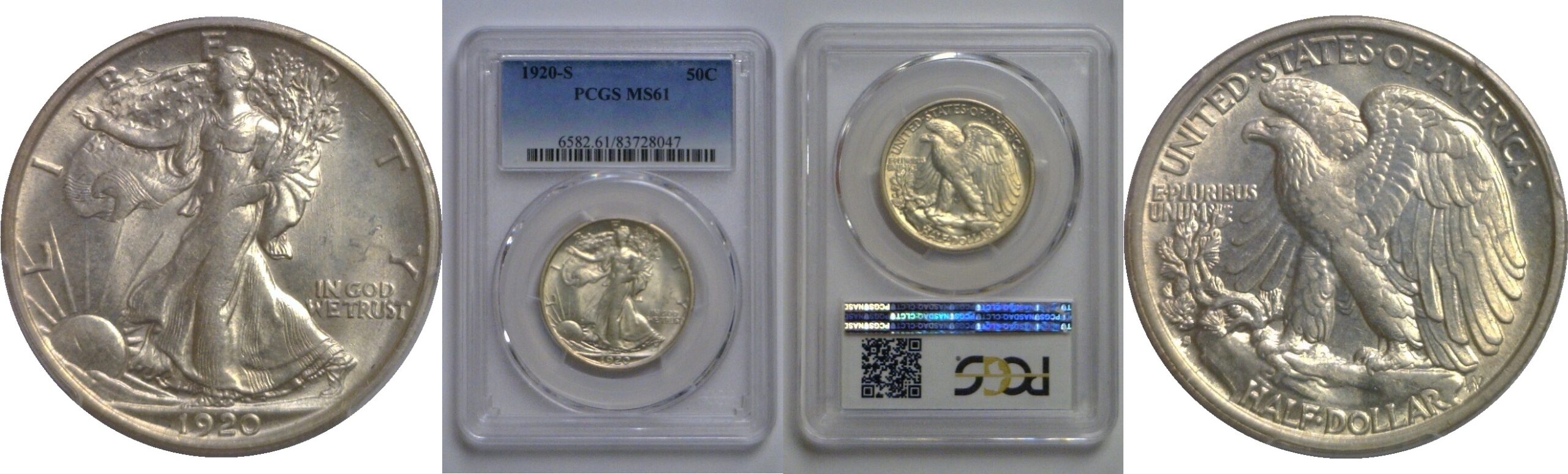 1920-S Walking Liberty Half Dollar   PCGS MS-61