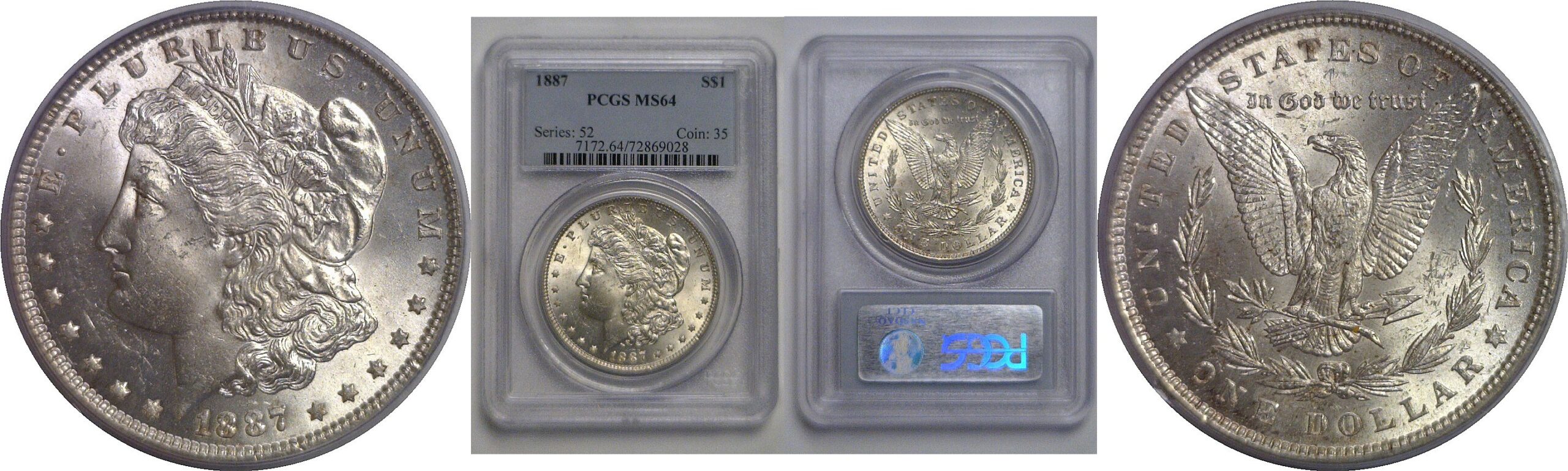 1887 Morgan Dollar   PCGS MS-64