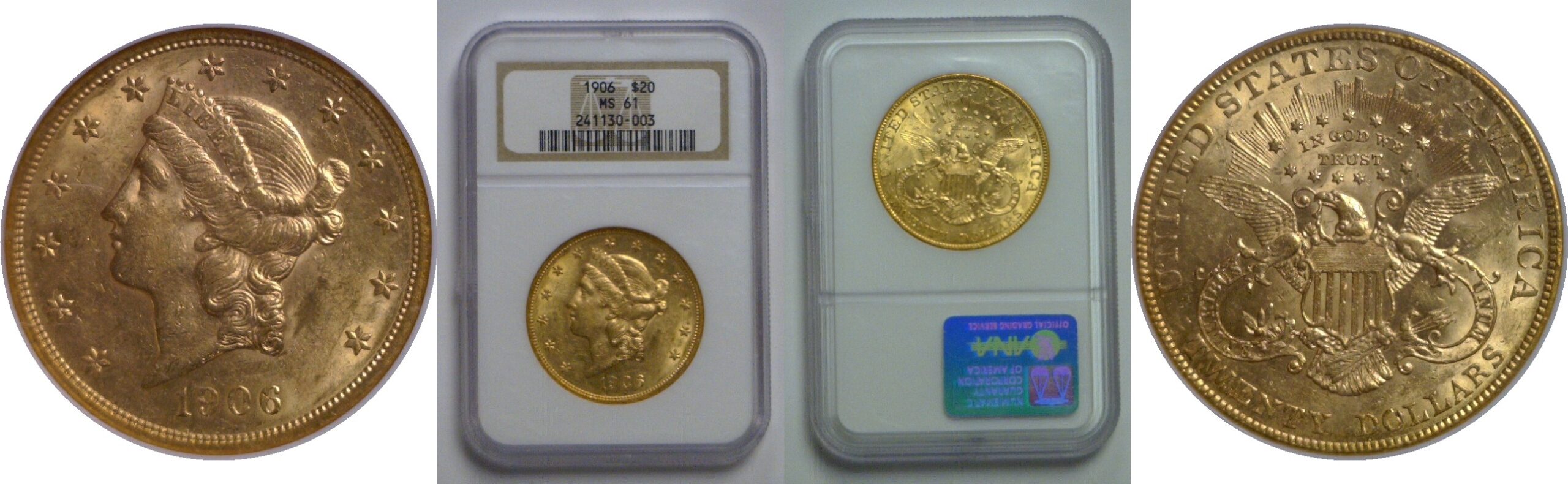 1906 $20 Liberty   NGC MS-61