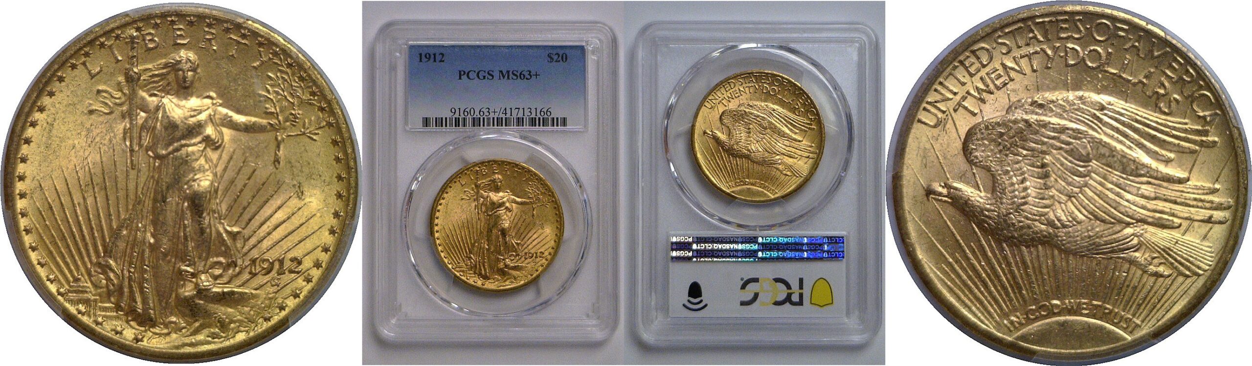 1912 $20 St. Gaudens   PCGS MS-63+