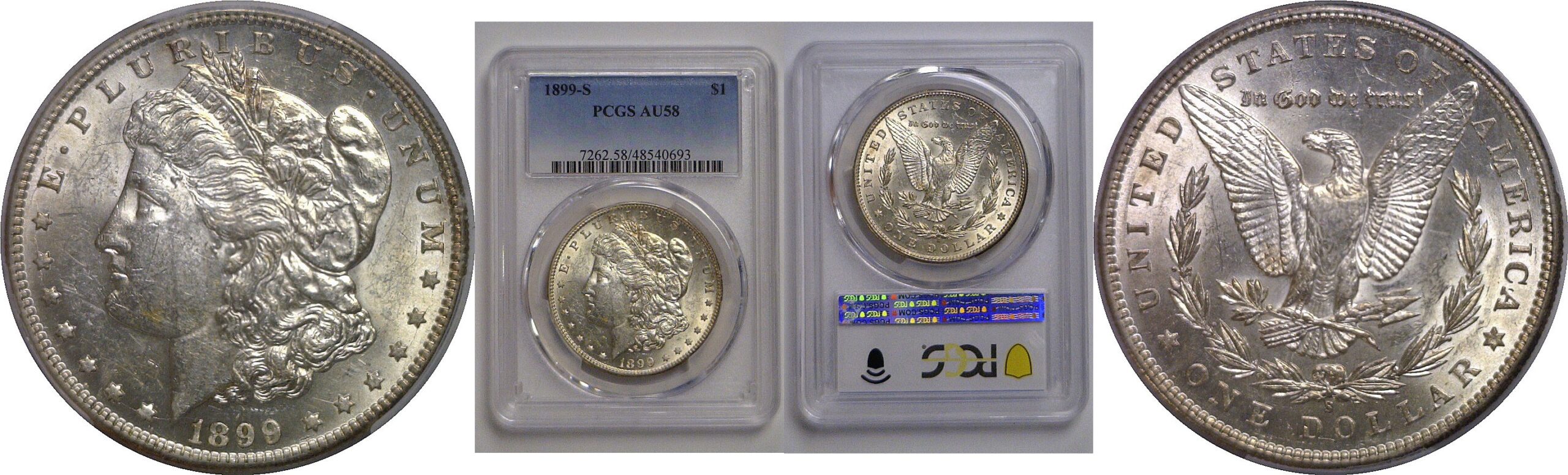 1899-S Morgan Dollar   PCGS AU-58