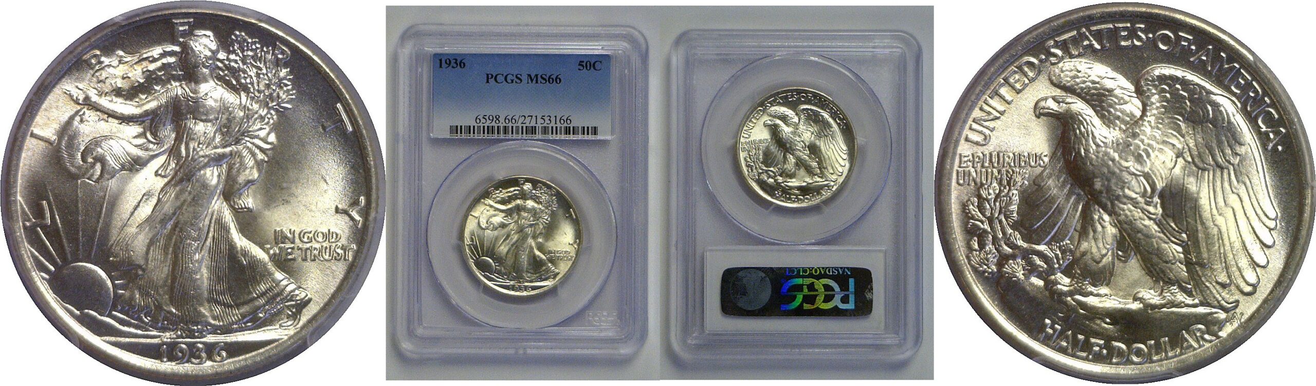 1936 Walking Liberty Half Dollar   PCGS MS-66