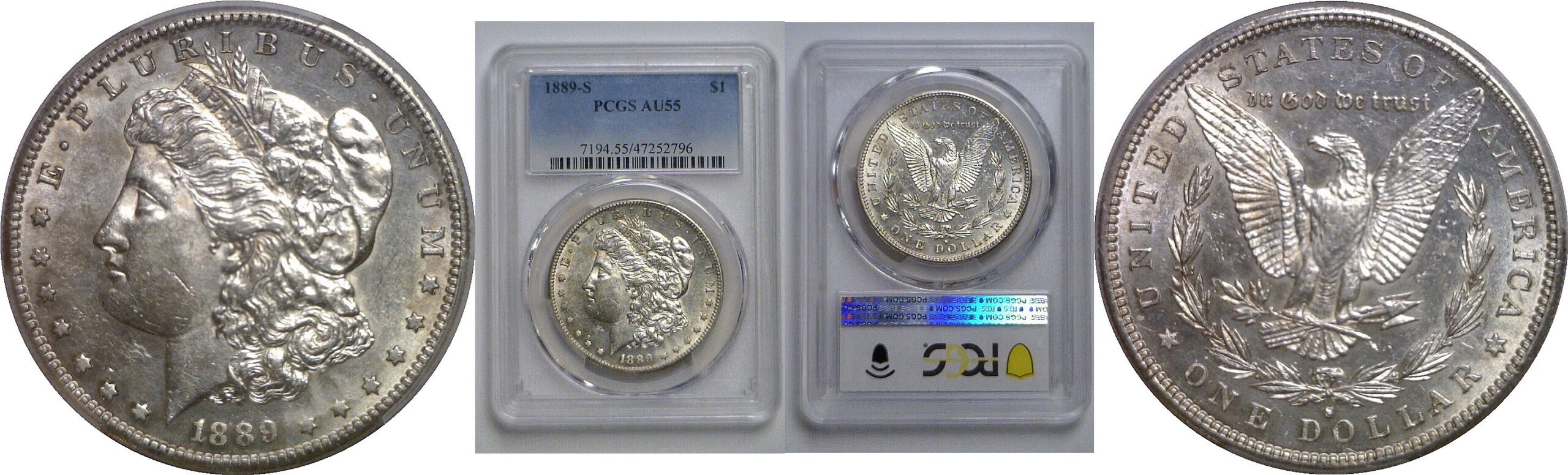 1889-S Morgan Dollar   PCGS AU-55