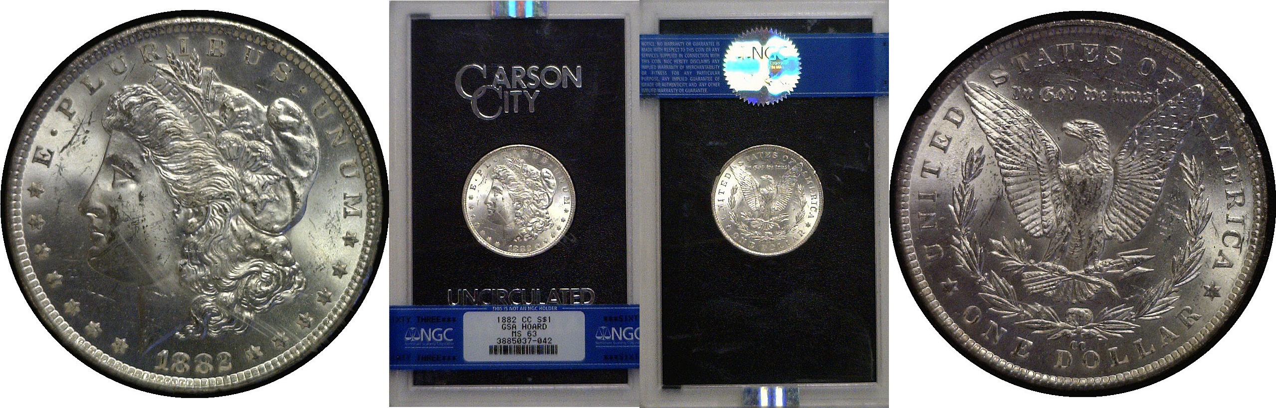 1882-CC Morgan Dollar   NGC MS-63   GSA Plastic
