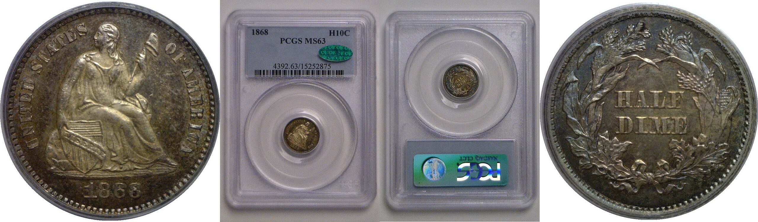 1868 Seated Liberty Half Dime   PCGS MS-63 CAC