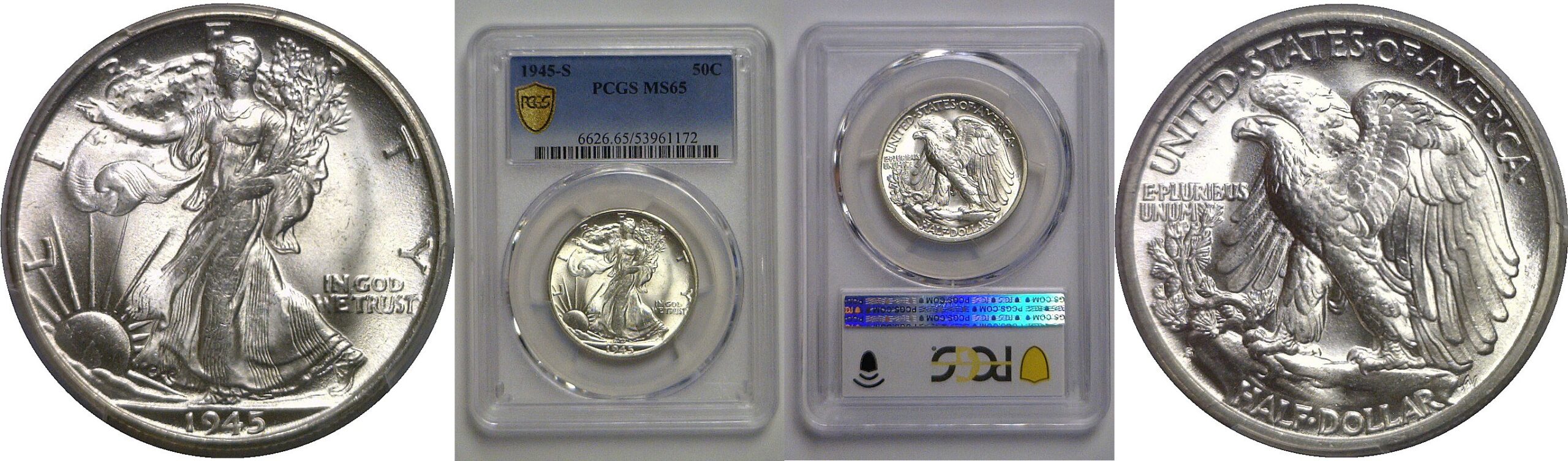 1945-S Walking Liberty Half Dollar   PCGS MS-65
