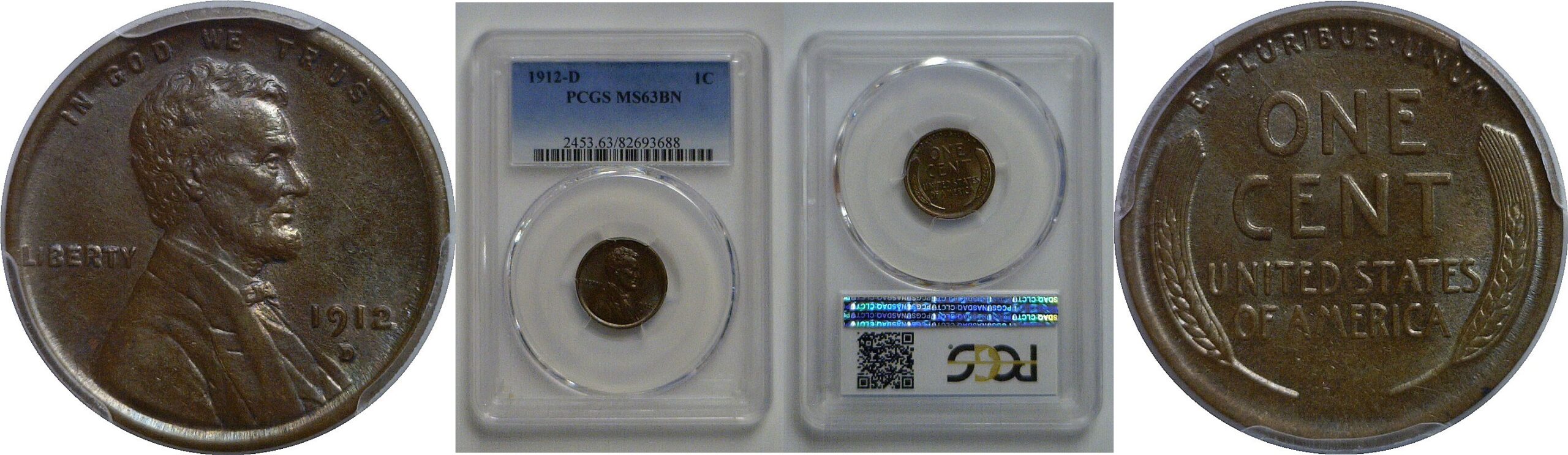 1912-D Lincoln Cent   PCGS MS-63 BN
