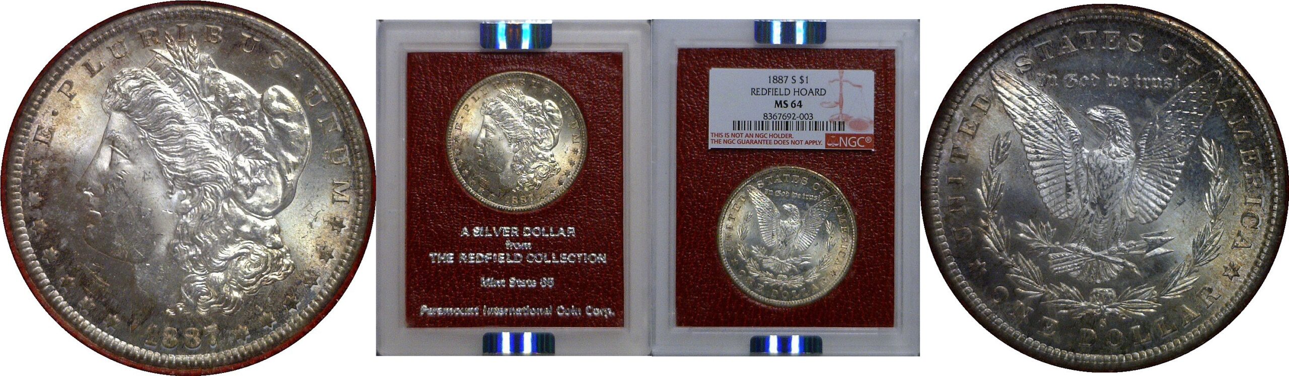1887-S Morgan Dollar   Redfield Hoard   NGC MS-64