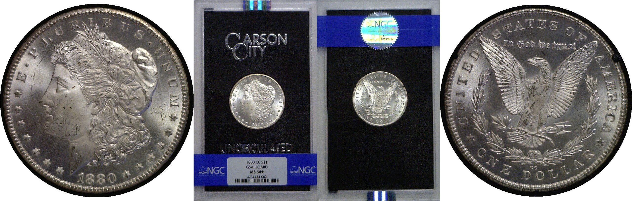 1880-CC Morgan Dollar   NGC MS-64+   GSA Plastic