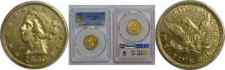 1850  $5 Moffat   PCGS MS-61